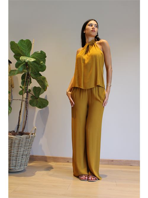 Pantalone a palazzo in viscosa DIECI MINUTI | 553861